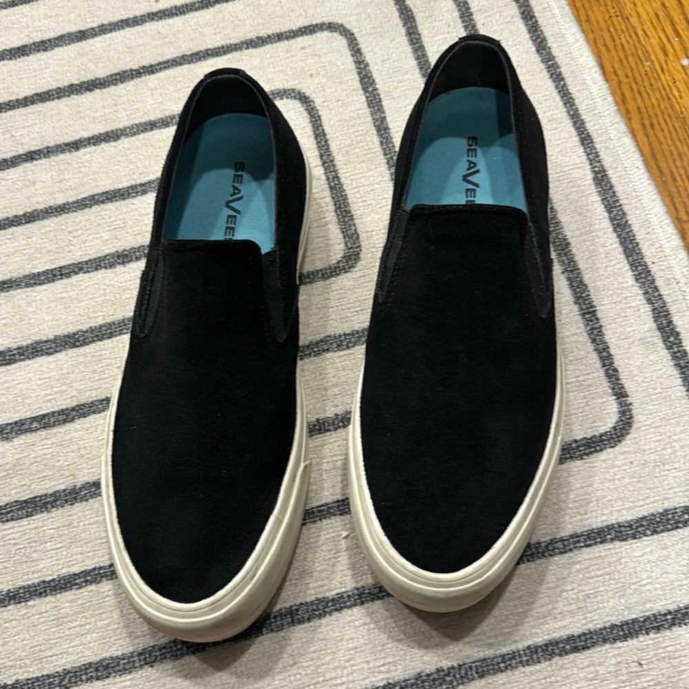 Sea Vees slip on black suede platform sneaker shoe size 10 woman’s